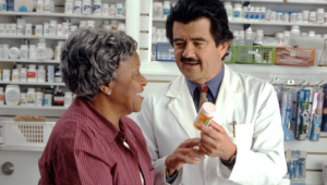 doctor talking to old woman